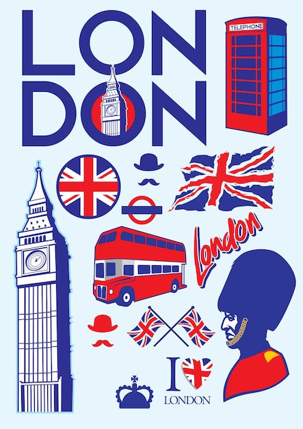 Collection of london vector set