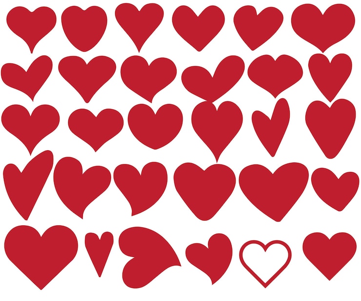 Vector collection of love heart symbol icons love illustration set hearts
