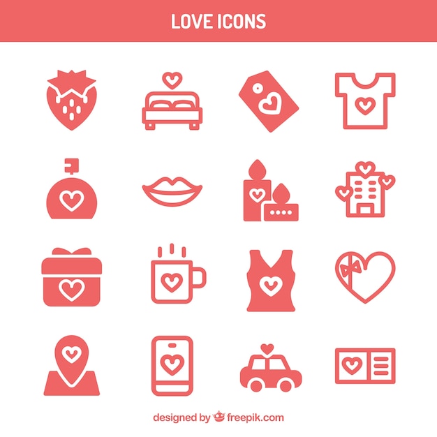 Collection of love icons