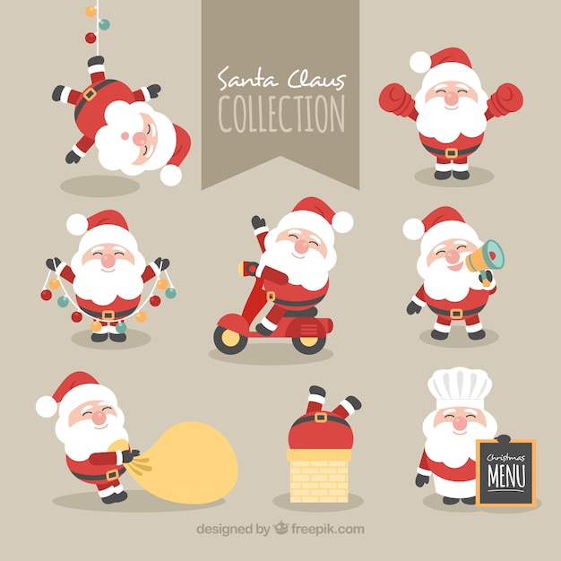 Collection of lovely character of santa claus