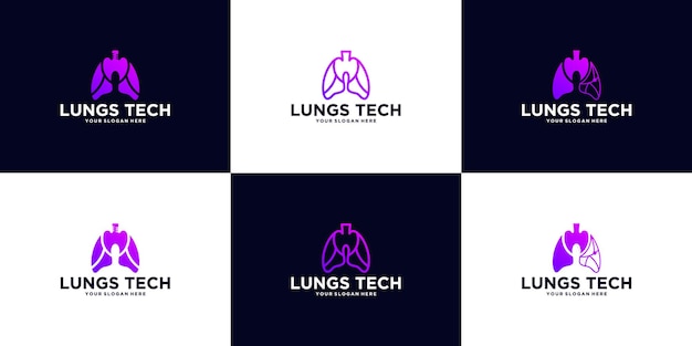 A collection of lung technology logos