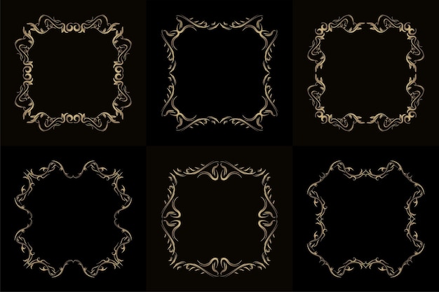 Collection of Luxury ornament or floral frame