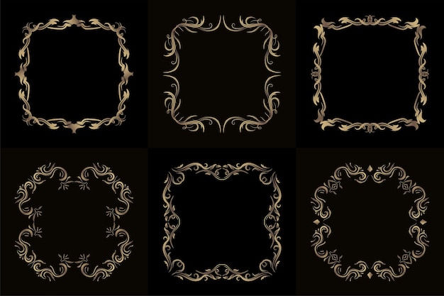 Vector collection of luxury ornament or floral frame