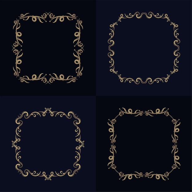 Premium Vector | Collection of luxury ornament or floral frame