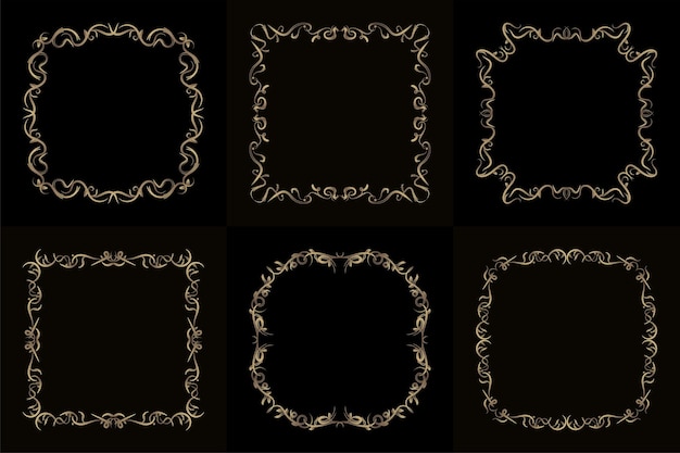 Collection of luxury ornament or floral frame