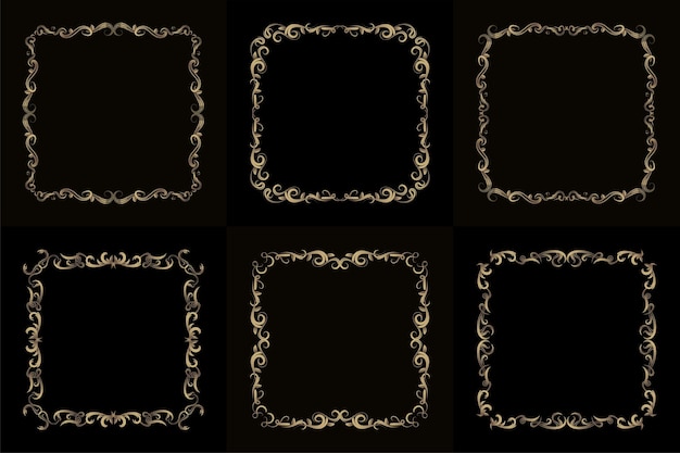 Collection of Luxury ornament or floral frame