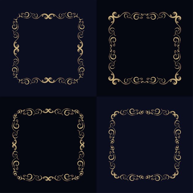 Collection of luxury ornament or floral frame