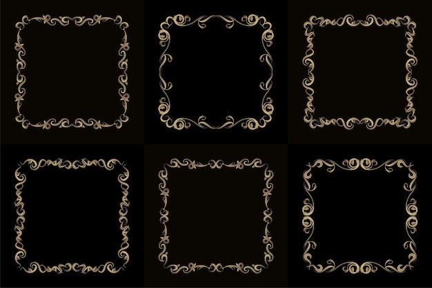 Collection of Luxury ornament or floral frame