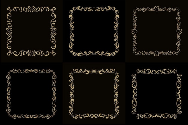 Collection of Luxury ornament or floral frame