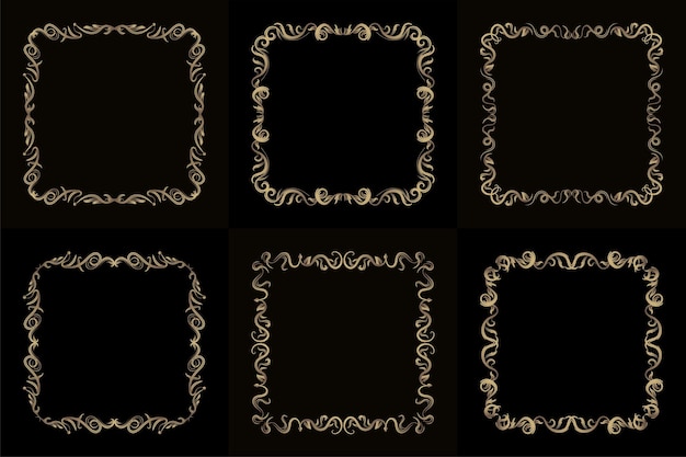 Collection of Luxury ornament or floral frame