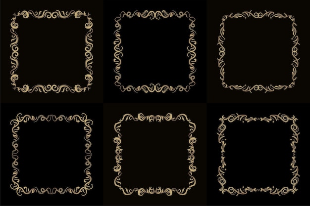 Collection of Luxury ornament or floral frame