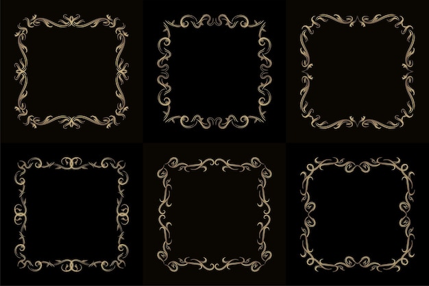 Vector collection of luxury ornament frame