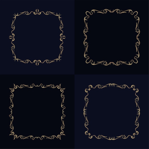 Premium Vector | Collection of luxury ornament frame