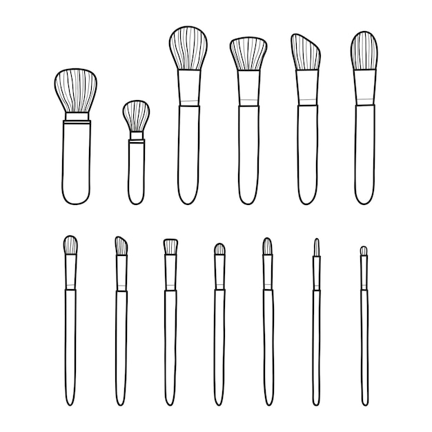Collection of makeup brushes
