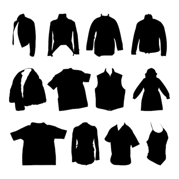 Vector a collection of a man apparel silhouette