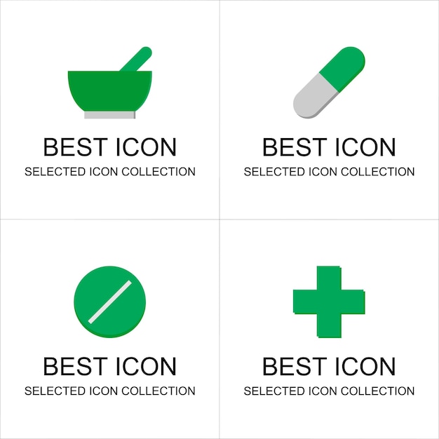 collection of medicine icon for business and brand