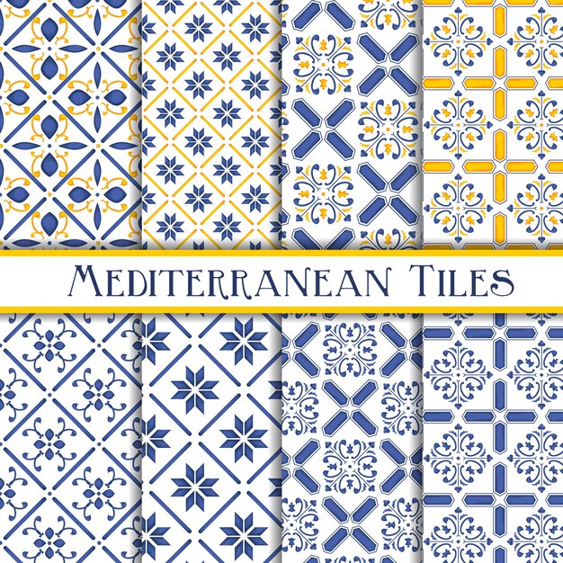 Collection of mediterranean tile patterns