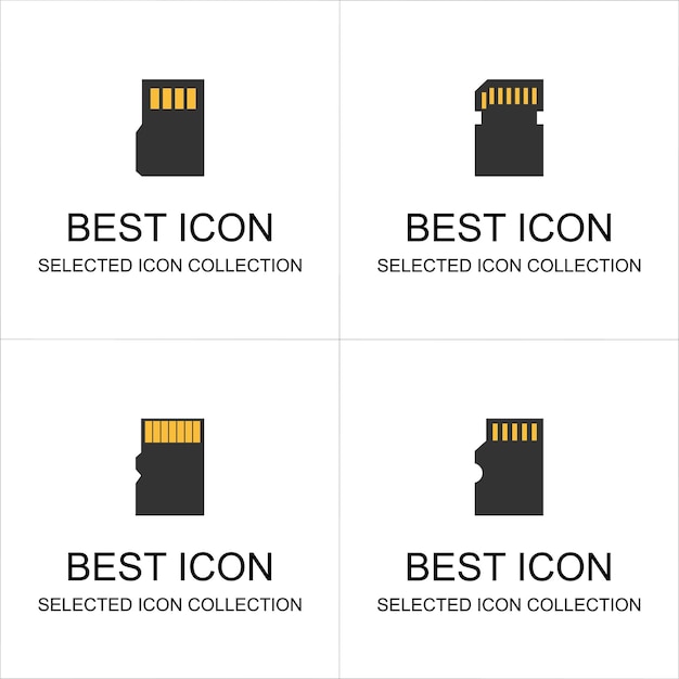 A collection of memory card icons, can be used for digital and print