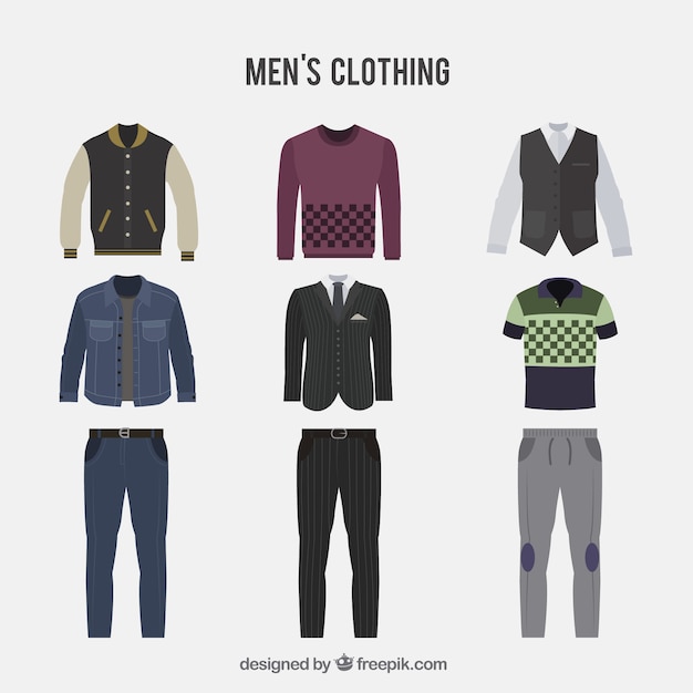 Vector collection of men's clothing