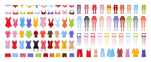 Vector collection of mens and womens underwear