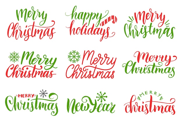 collection of Merry Christmas calligraphy