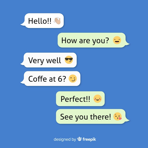 Vector collection of messages with emojis