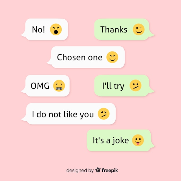 Vector collection of messages with emojis