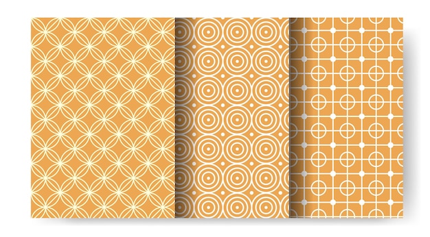 Collection of minimalist seamless patterns template colorful circle lines - Abstract seamless wallpaper background