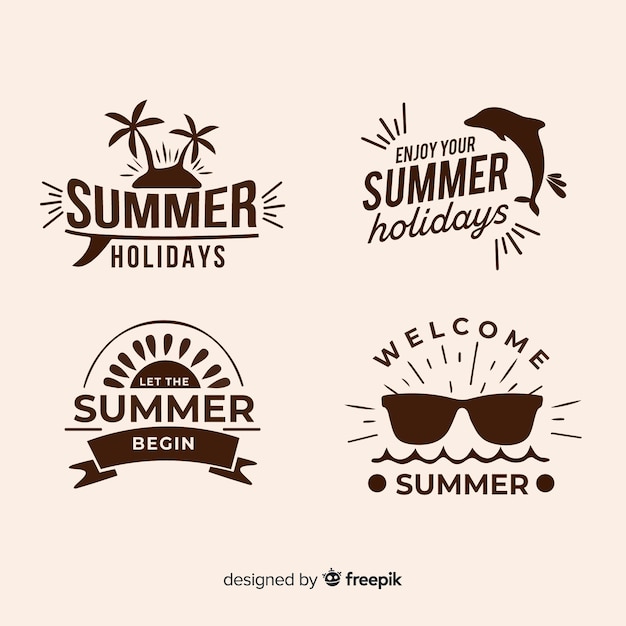 Vector collection of minimalist summer logos