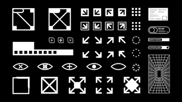 ミニマリスト UI エレメントとインターフェースコンポーネントのコレクション
