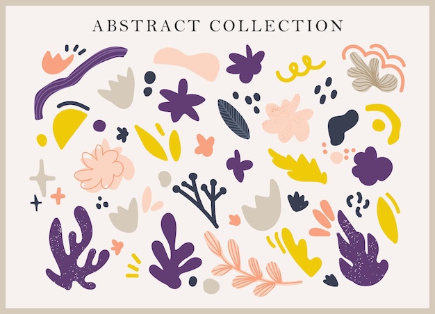 Collection of minimalistic doodles and abstract bright elements Collection of elements