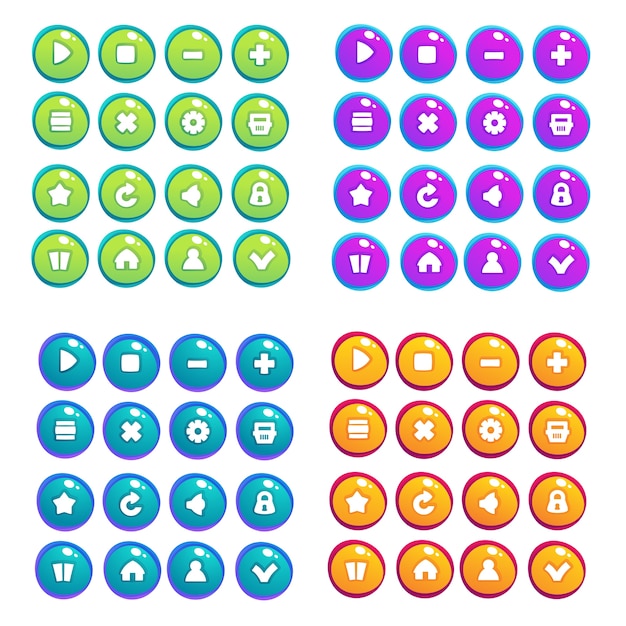 Vector collection of mobile buttons