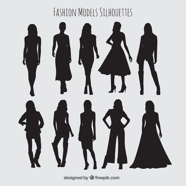 Vector collection modellen silhouet