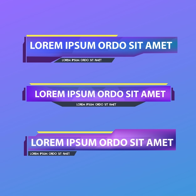 Collection of modern lower third text tittle