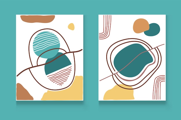 Collezione di poster minimalisti moderni illustrazione per copertine banner brochure e cartoline