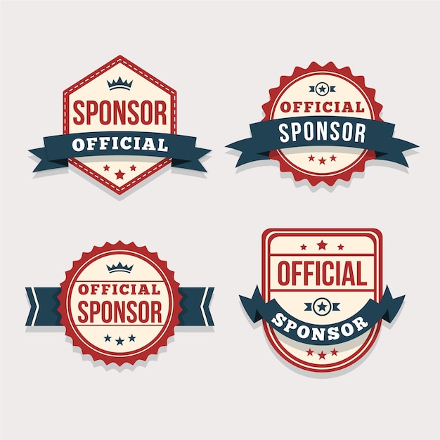 Vettore collezione di badge sponsor moderni