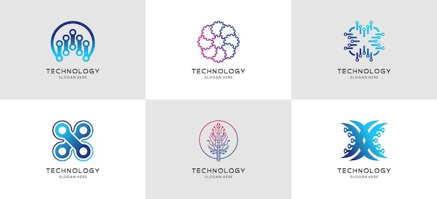 最新のテクノロジー アイコン ロゴ デザインのコレクション