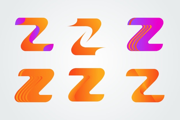 Collection of modern z logo templates