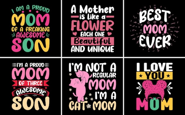 A collection of moms with different sayings including one that says i'm not a cat and unique