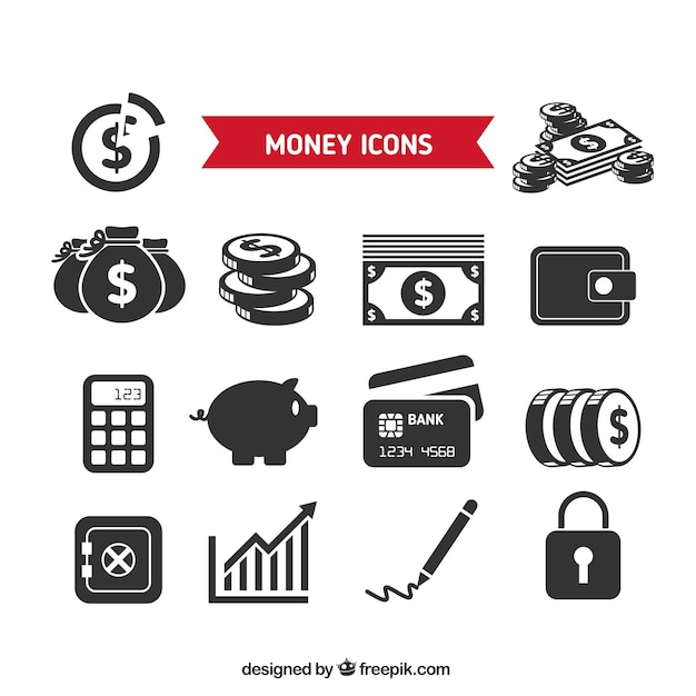 Vector collection of money icons