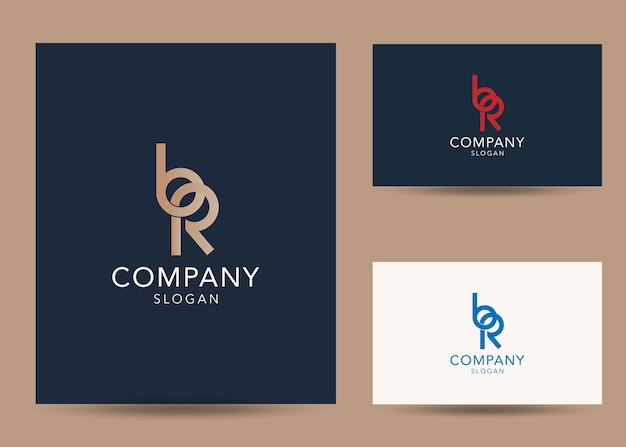 Collection monogram initials br logo design template