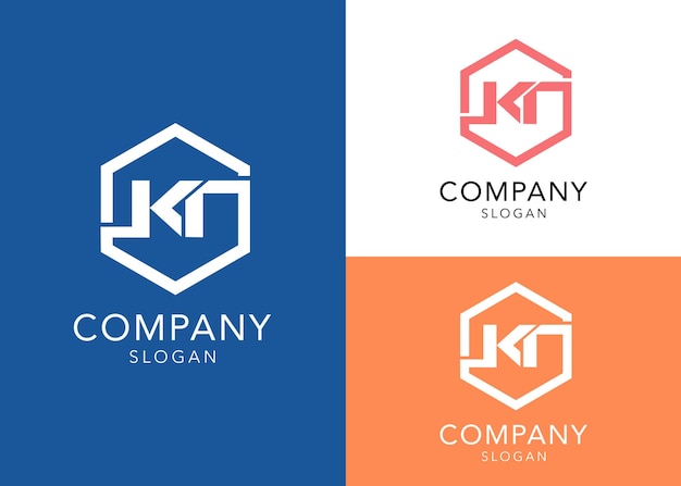 Vector collection monogram initials kt logo design template