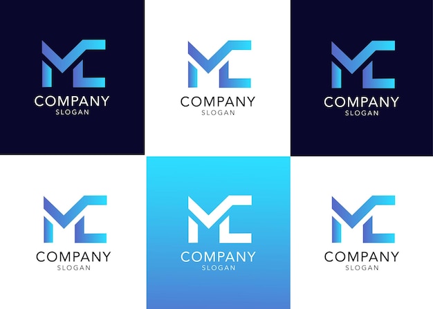 Collection monogram initials mc logo design template