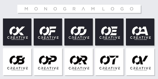 ベクトル コレクションモノグラムイニシャルoロゴデザインテンプレート
