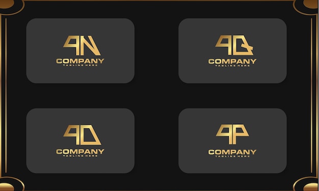 Collection monogram initials p luxury logo design template