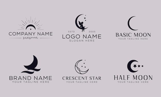 Collection of moon logo design inspiration