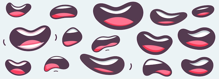 Vector collection of mouths cartoon