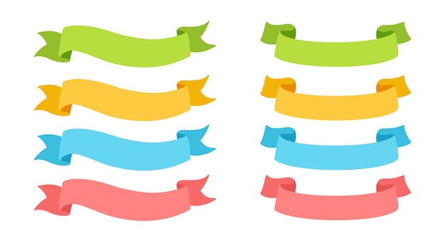 Premium Vector Collection Of Multicolored Ribbons