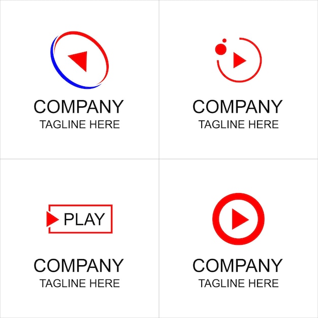 collection of music and video play buttons for business and user interface