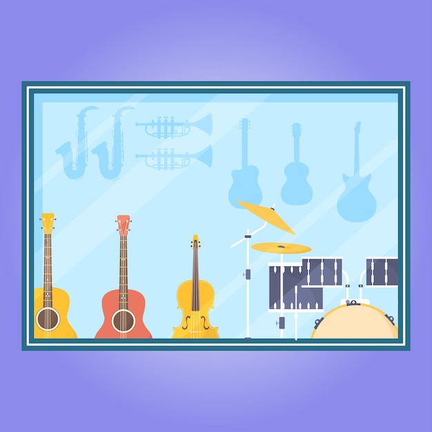 Collection of musical instruments vector